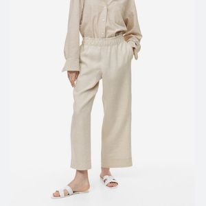 H&M linen wide leg pants